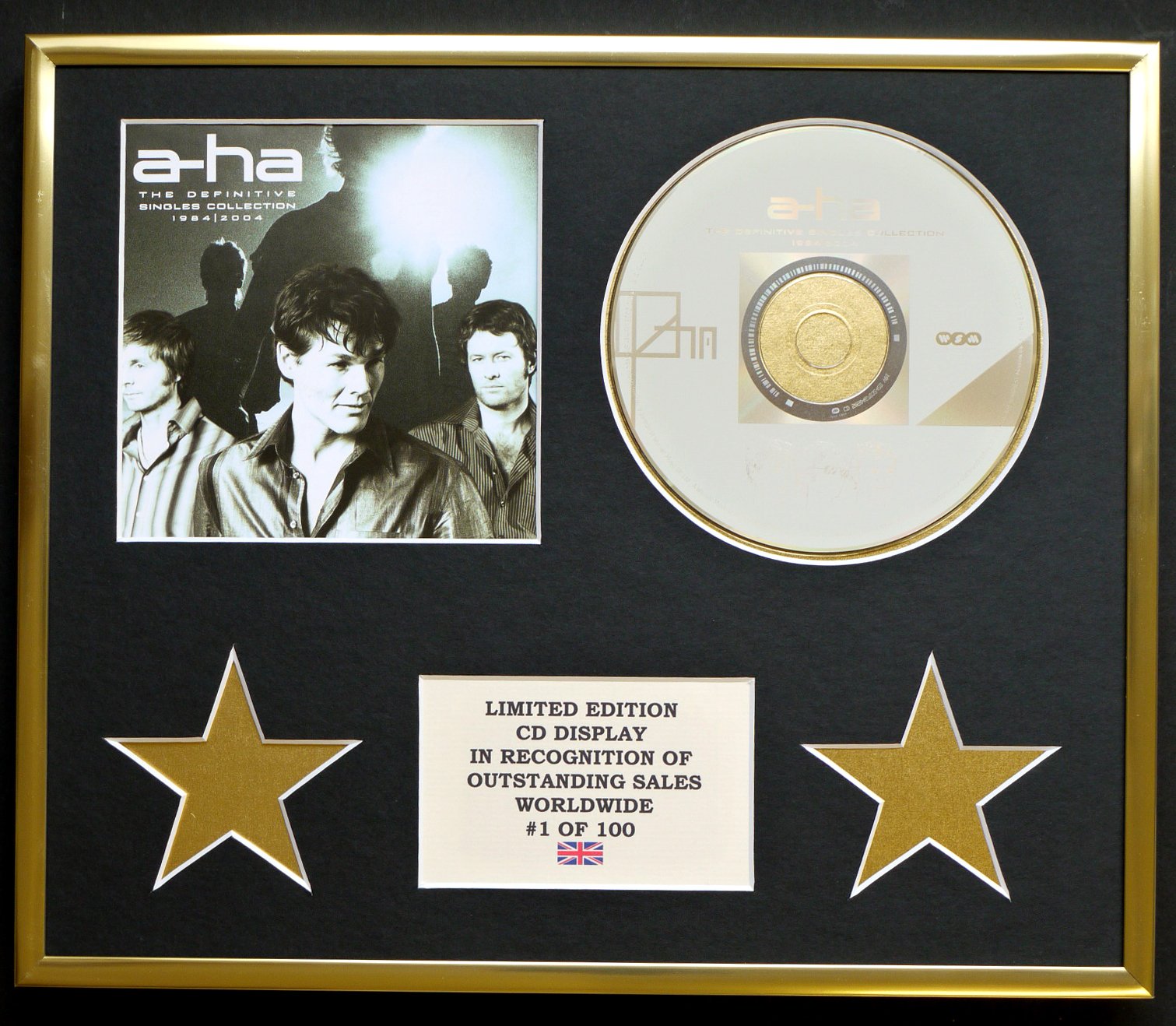 Limited Edition Cd Display Gold A-Ha/Cd Display/Limited Edition/Coa/The Definitive Singles Collection 1984/2004