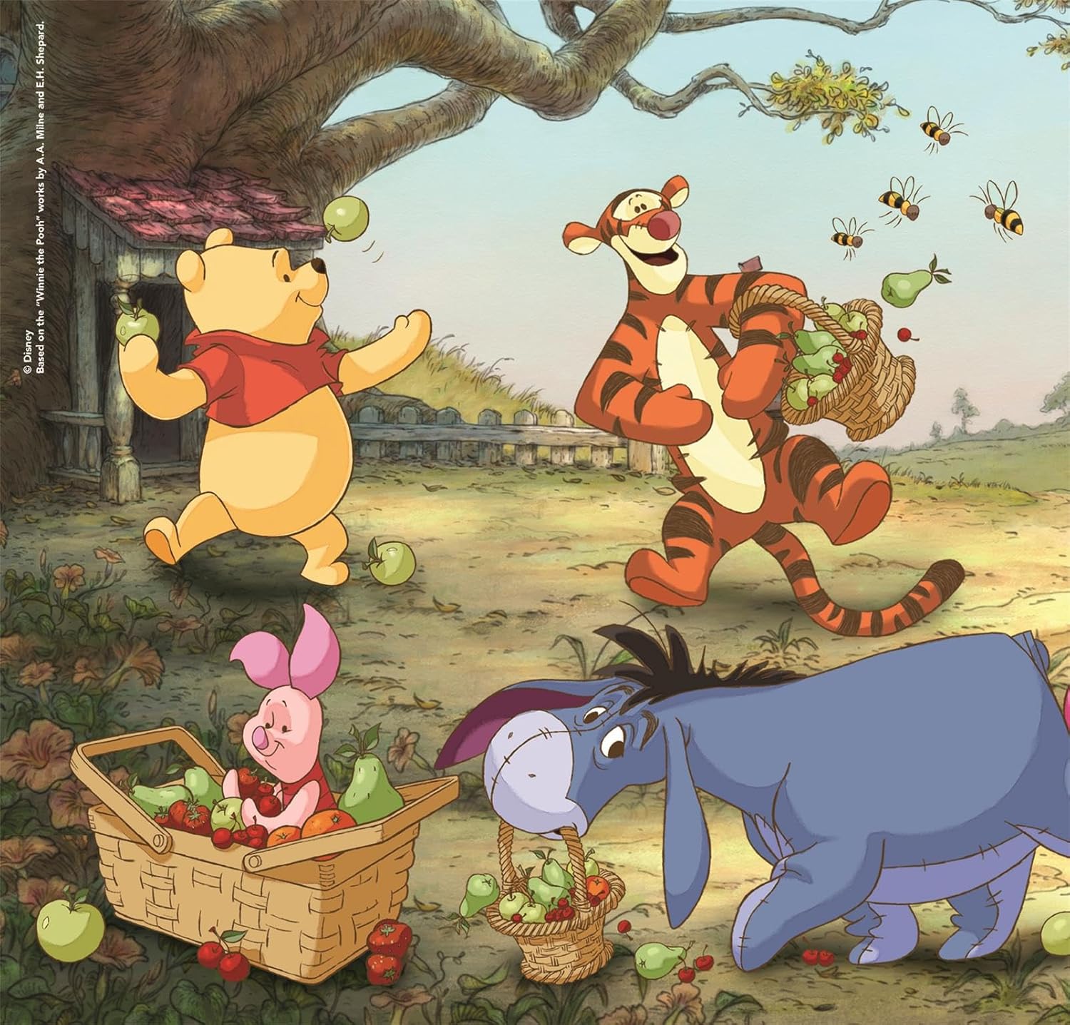 Clementoni - 25063 Children's Puzzle 3 x 48 Pieces Supercolor, for Children 5+ Years, Winnie the Pooh Illustrations, Gift Idea, Made in Italy, 21 x 20.5 cm, 25063