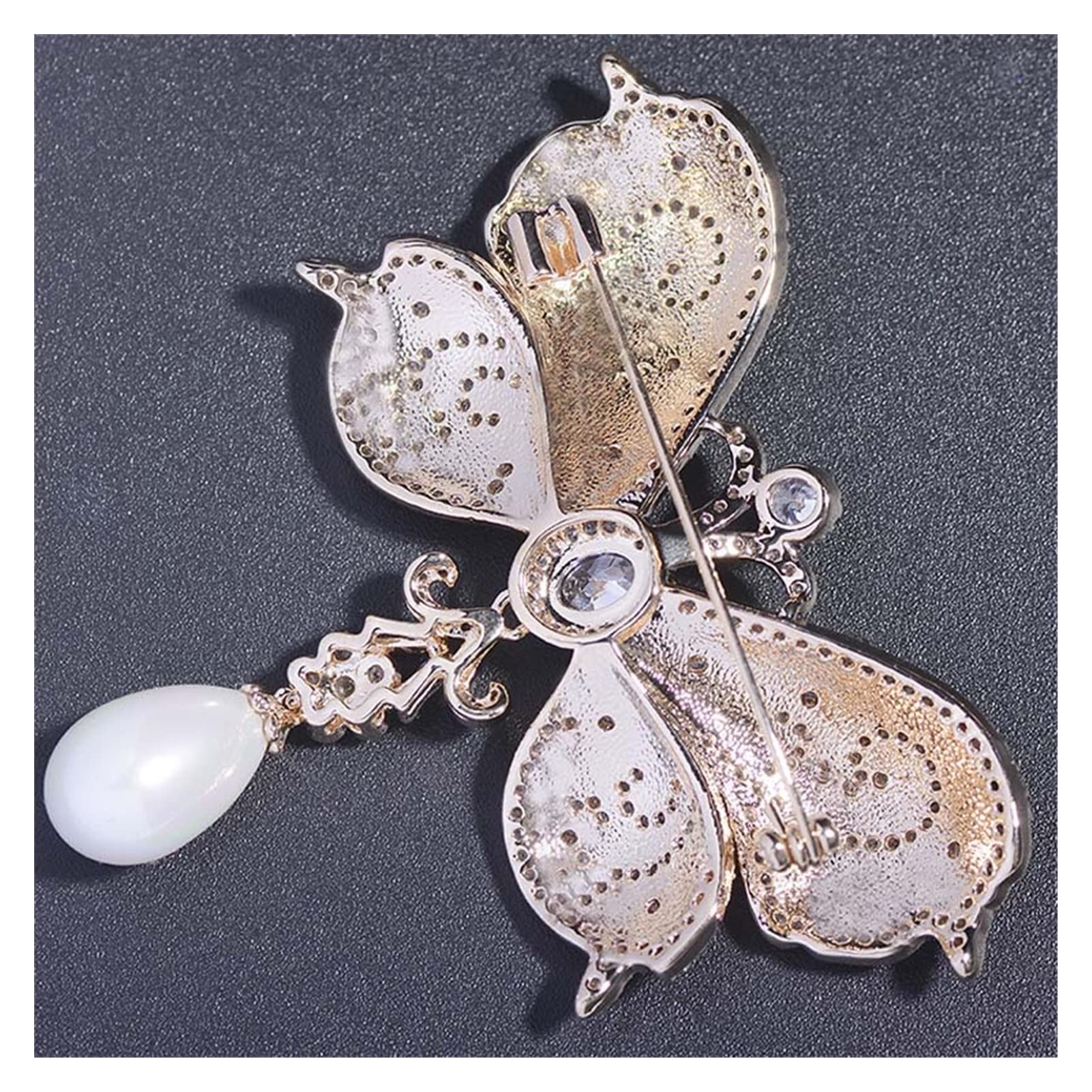 Funkelnde Zirkonia-Emaille-große Schmetterlingsbrosche für Damen, Bekleidungszubehör, Metallnadeln