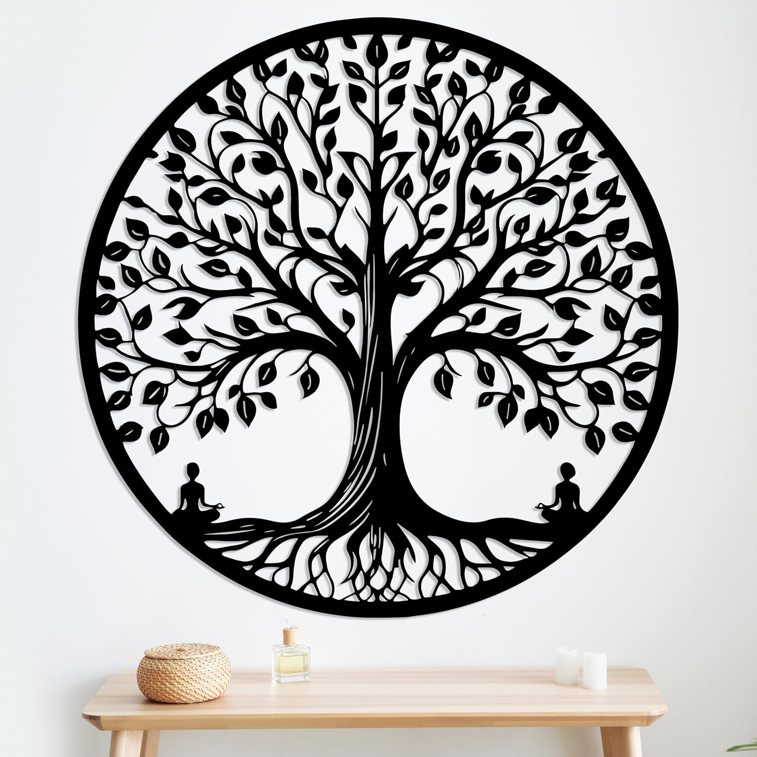 Tree of Life Metal Wall Art, Metal Tree Wall Decor for Living Room, Family Tree Home Decor, Large Wall Hanging for Office, Bedroom, Kitchen, Indoor and Outdoor Decorations, Housewarming Gift