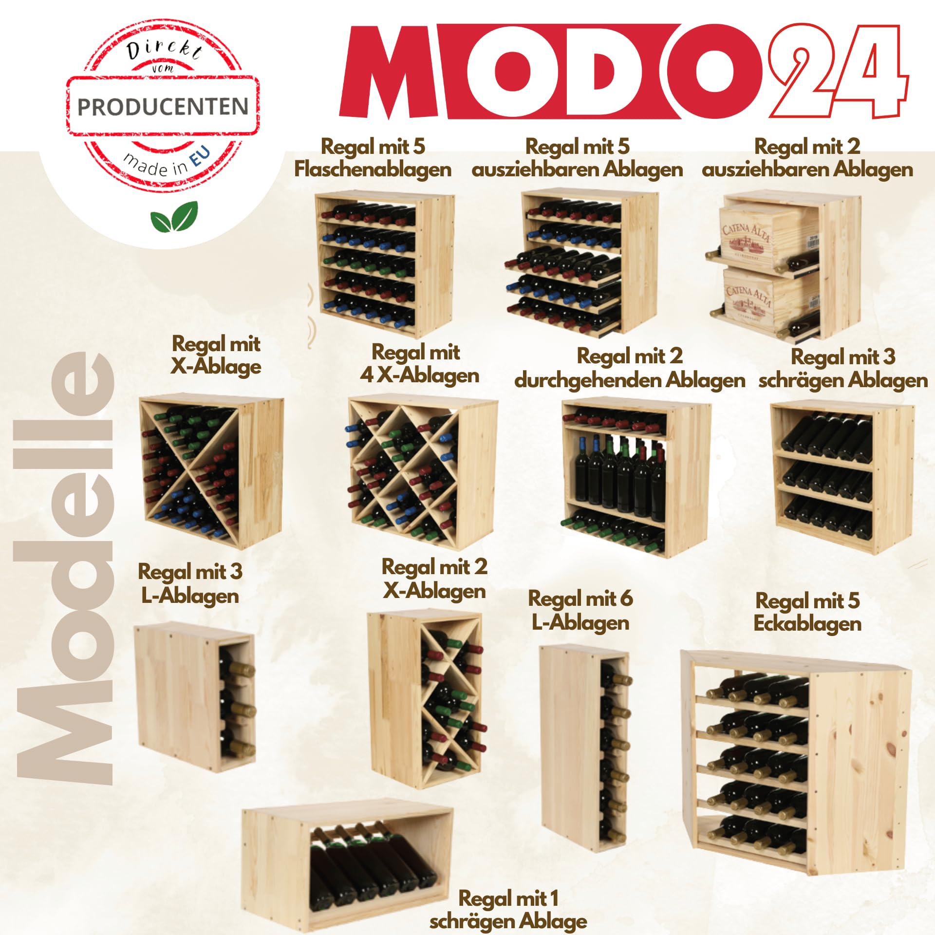 Flaschenregal mit Auszugsböden, Weinregal Massivholz für 30 Flaschen, Weinschrank, Modulares Weinständer, Getränkeregal, Weinflaschenhalter, Kellerregal, Flaschenständer, 60x60x30 cm, Braun