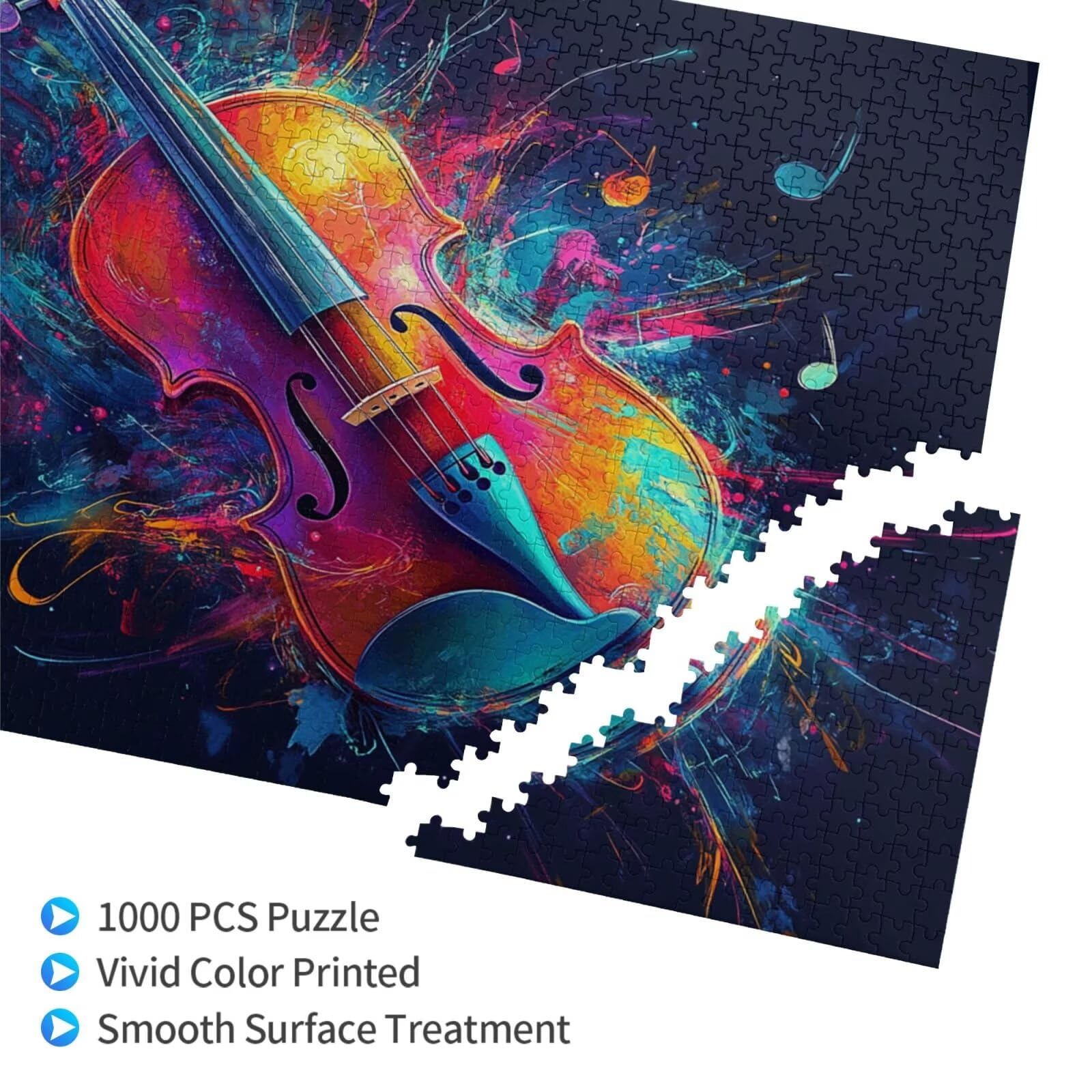 Puzzle kolorowe, 6000 elementów, gitara, puzzle dla dorosłych, z pudełkiem na prezent, "zrób to sam", duże drewniane puzzle dla dorosłych, gra zręcznościowa dla całej rodziny, prezenty dla kobiet, 105