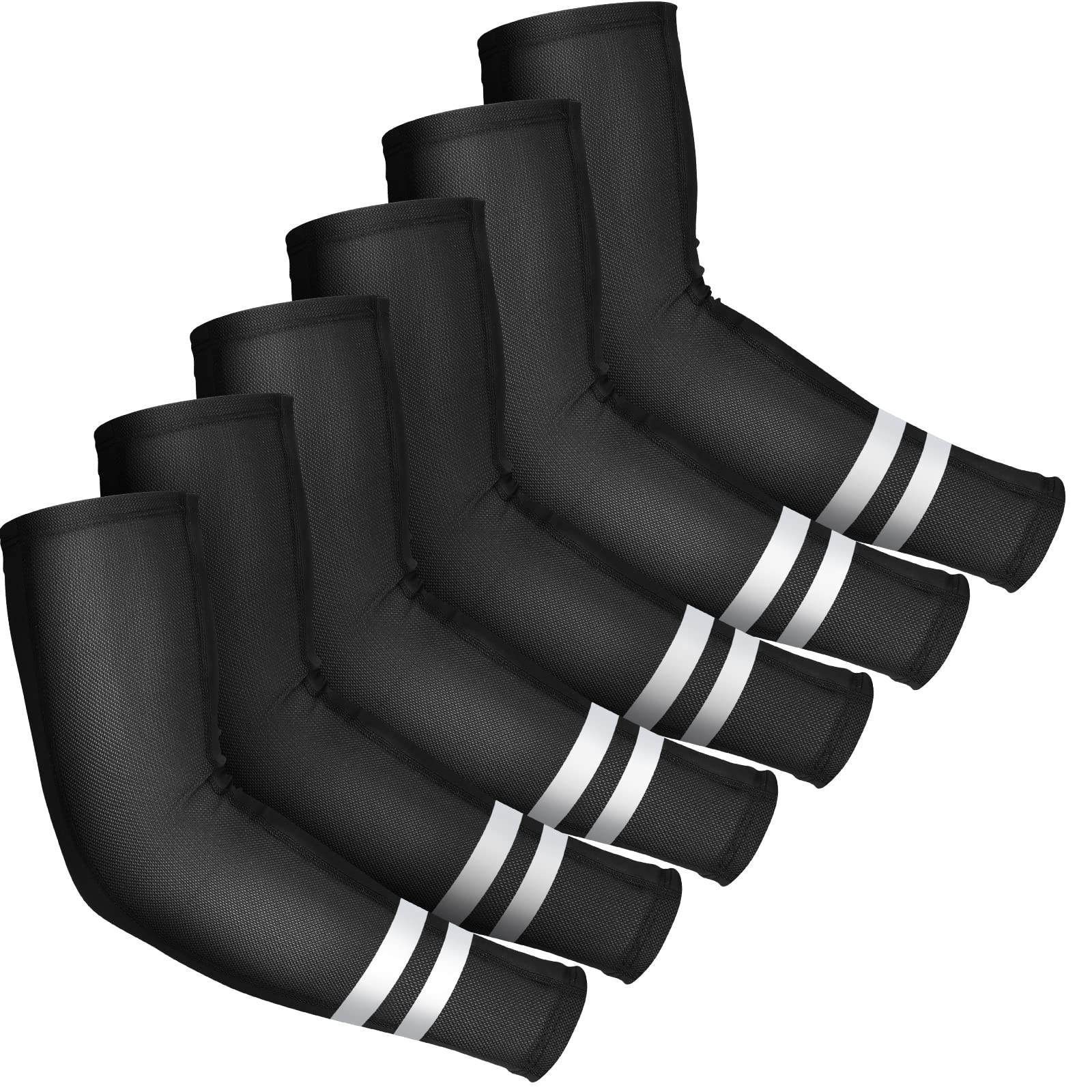 Funtery 6 Pairs UV Reflective Strap Arm Sleeves Cooling Sun Protection