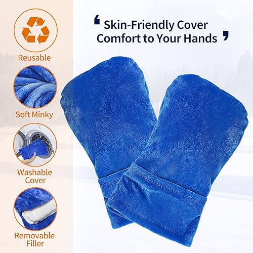 Miniatura 5 de Guantes térmicos para microondas para aliviar el dolor de artritis para hombres y mujeres, guantes de terapia de calor para aliviar la artritis,