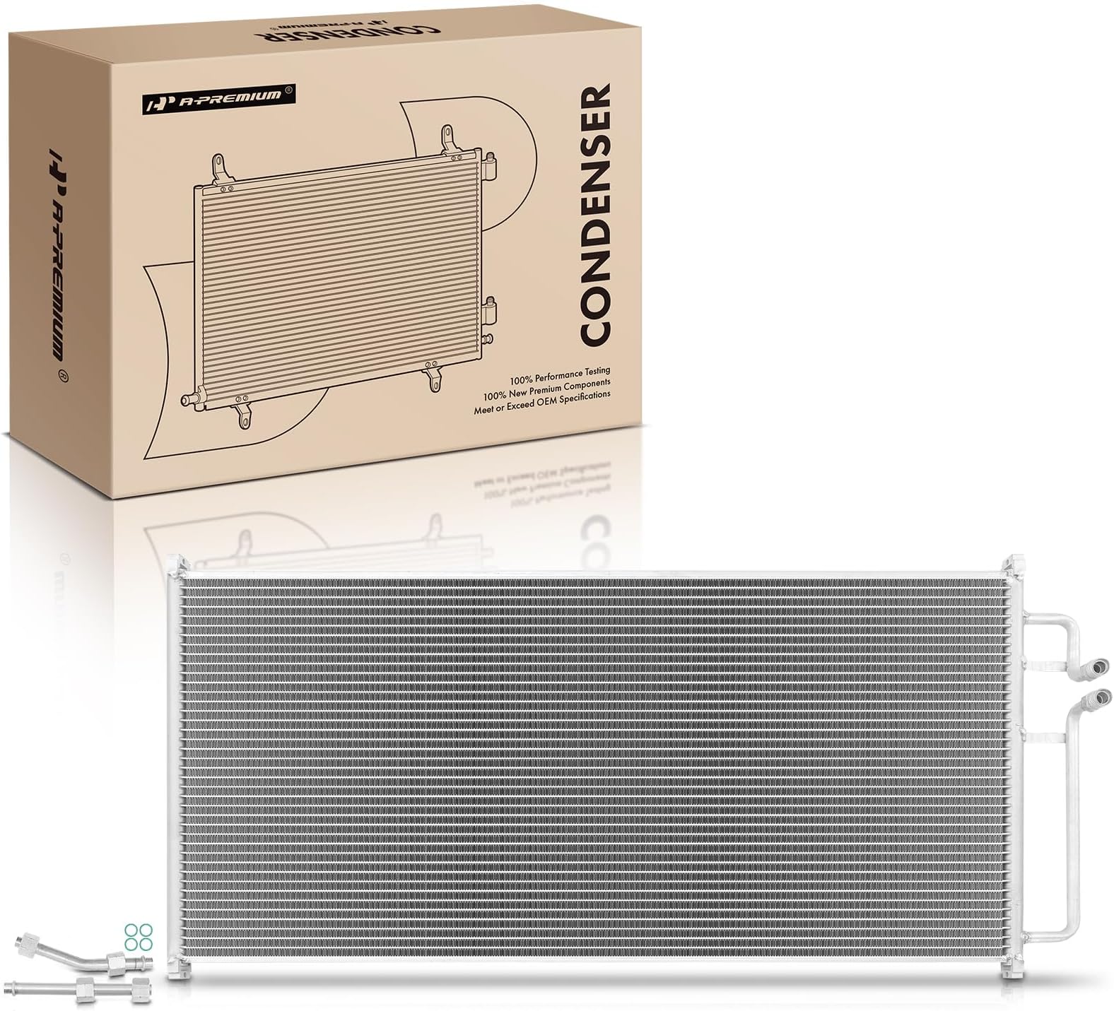 A-Premium Air Conditioning A/C Condenser Compatible with Ford F-150 1997-2003, F-250 1997-1999, F-150 Heritage 2004, Replace# 4678, 6L3Z19712BA