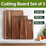 Wooden Cutting Boards for Kitchen, Wood Cutting Board Set with Juice Groove, Chopping Boards Set of 3（Small, Meduim & Large Charcuterie & Chopping Butcher Block for Meat