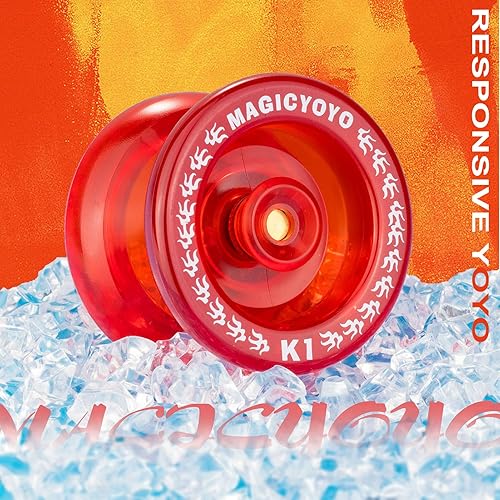 Miniatura 5 de MAGICYOYO Responsive YoYo K1-Plus para niños principiantes con bolsa de almacenamiento Yoyo + 12 cuerdas de Yoyo y guante de regalo (rojo cristal)