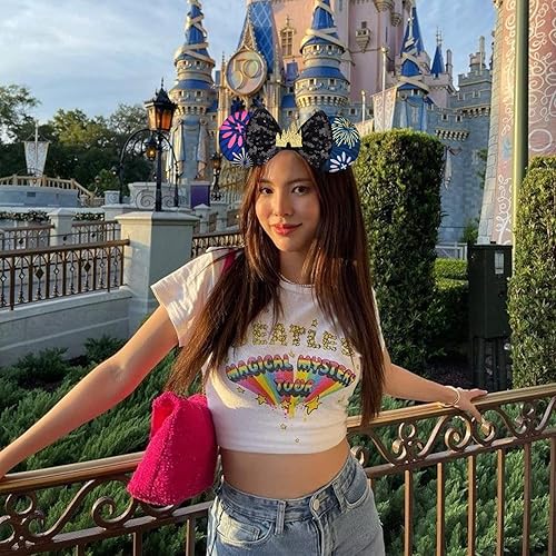 Miniatura 113 de FANYITY Orejas de ratón, diadema de lentejuelas con orejas de ratón para niños, niñas y mujeres (ZZW) Zzw,Baowen,Bf,Negro,Orejas de gato