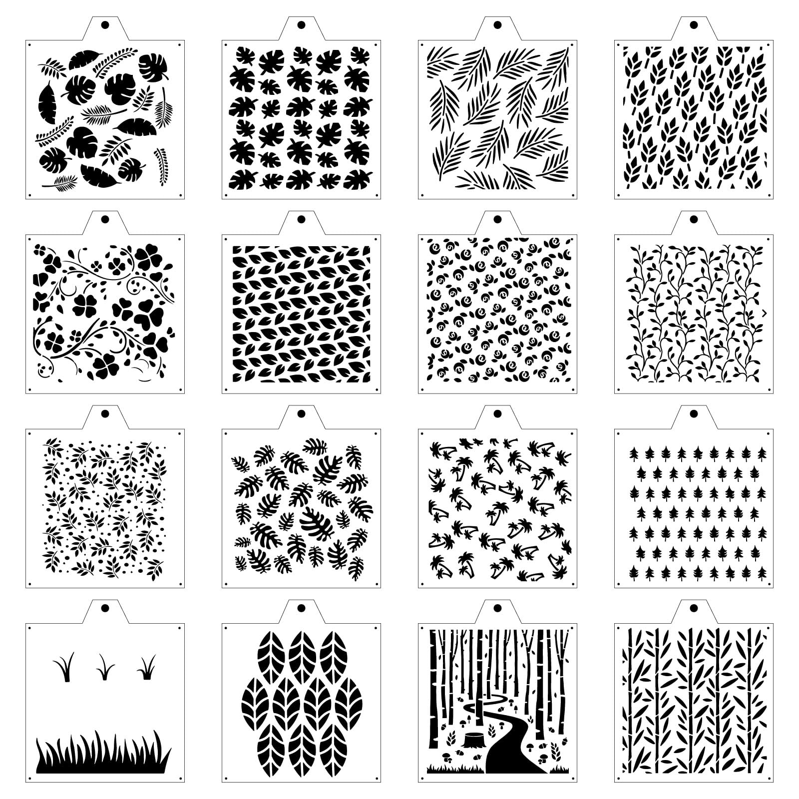 16 Pcs 55x55in Cookie Stencil Baking Stencils For Royal