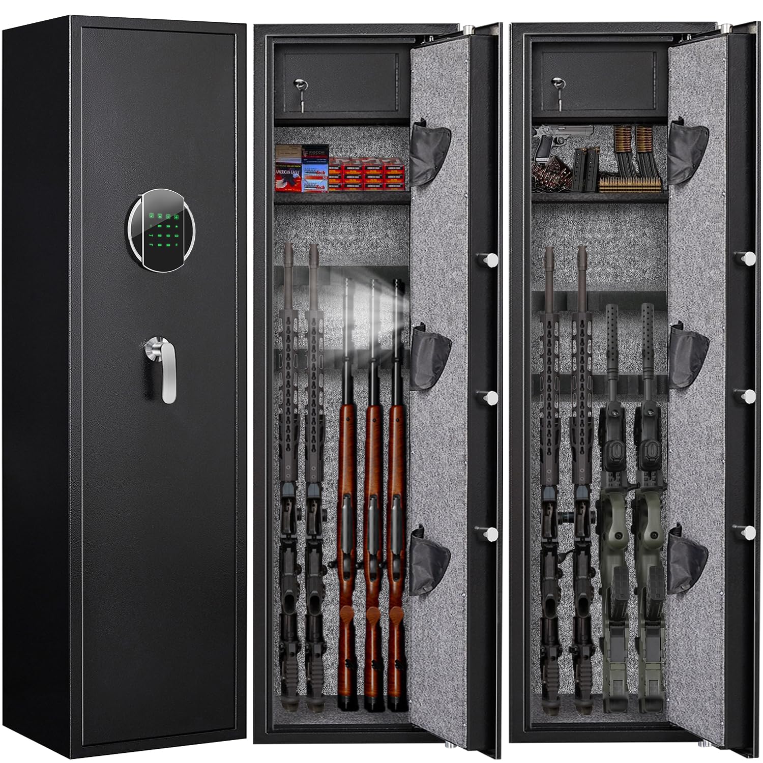 Omethey Fireproof Gun Safe, Quick Access 5 Rifle Gun Safe, Gun Safe For Home