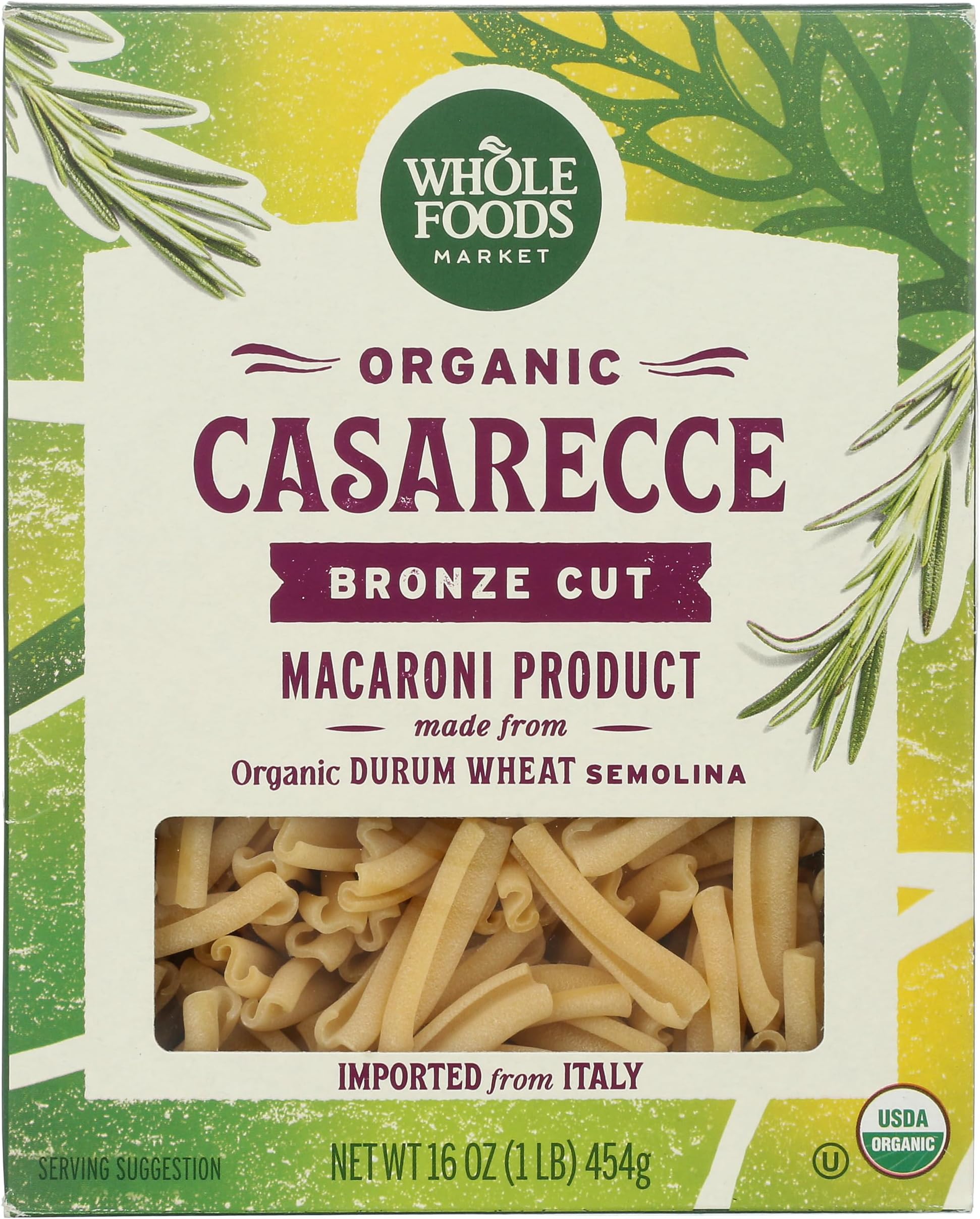 Whole Foods Market, Organic Casarecce, 16 Ounce