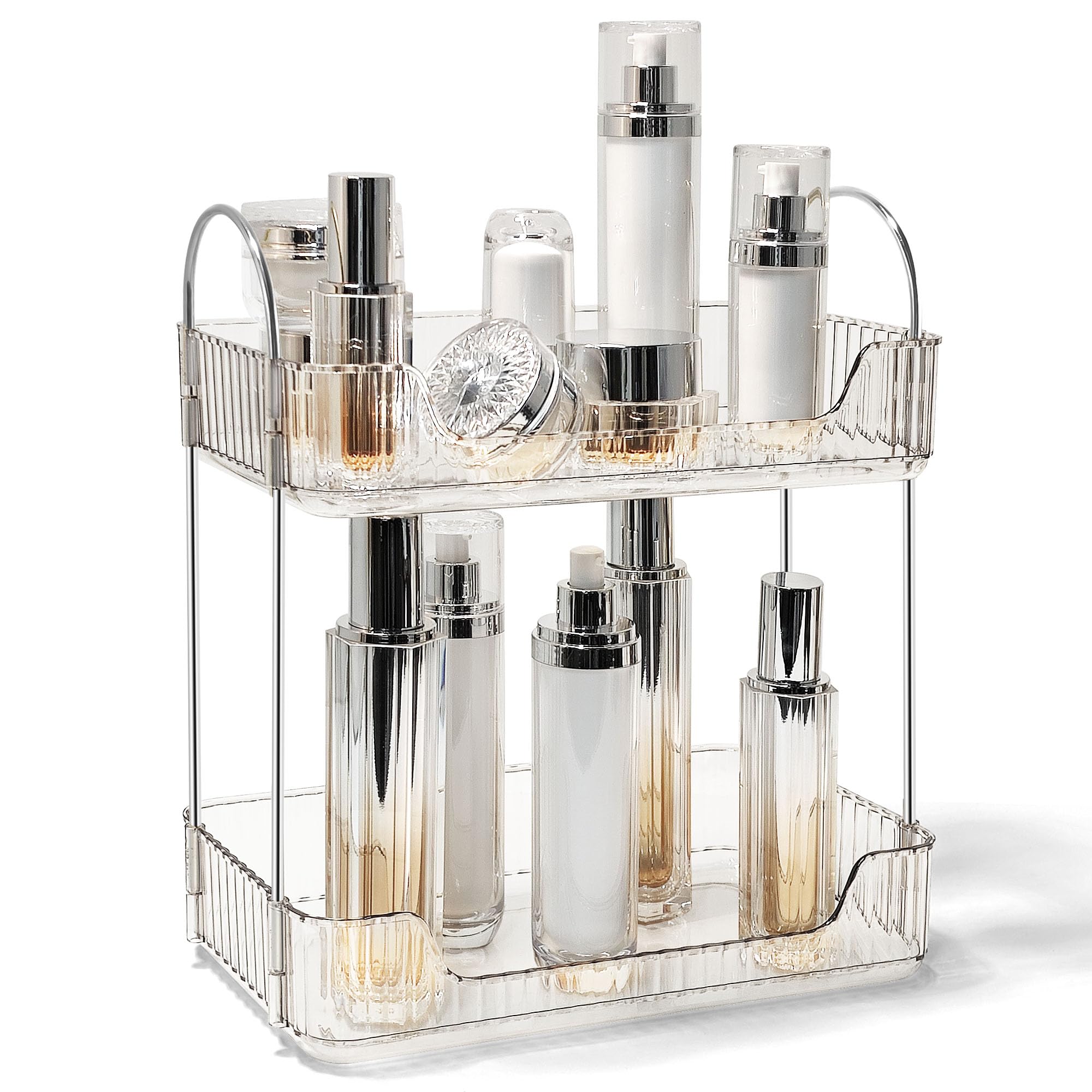 Bathroom Counter Organizer - Clear White 2 Tier