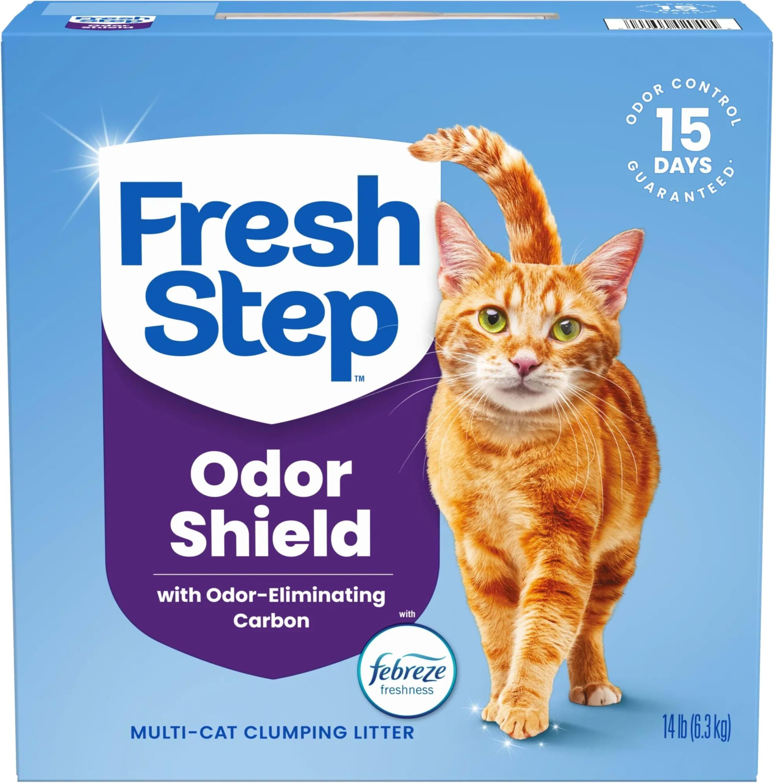 Multi-Cat Extra Strength Scented Litter with the Power of Febreze, Clumping Cat Litter, 14 Pounds (Package May Vary)