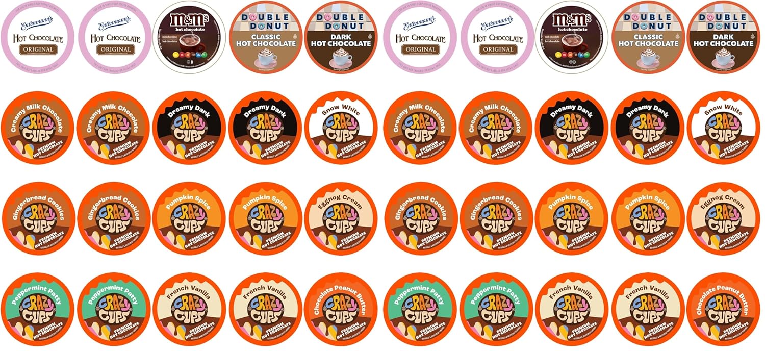 Perfect Samplers Hot Chocolate Pods Variety Pack Sampler, Hot Cocoa Single Serve Cups for Keurig K Cup Brewers, 20 Count (Pack of 2)