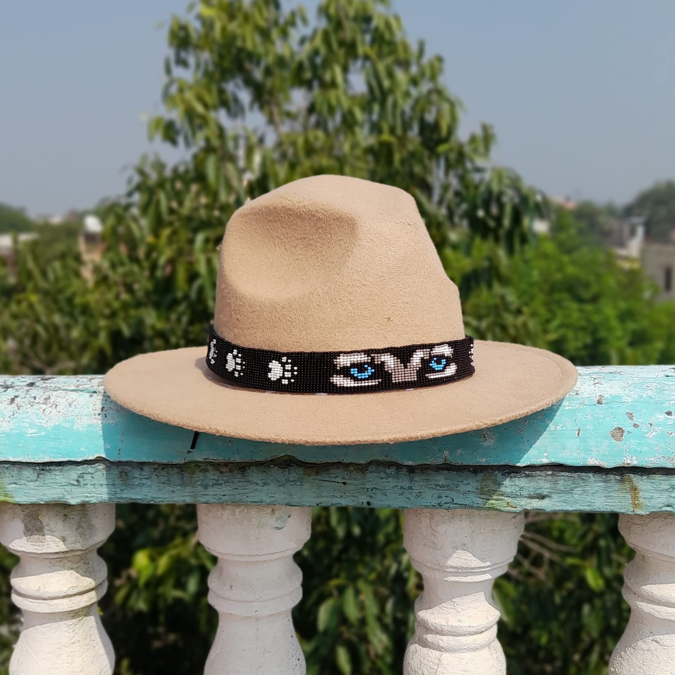 Beaded Hatband Native American Style Southwestern Cow Rode  display picture 2