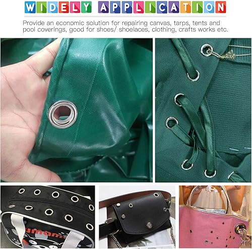 Miniatura 6 de Glarks 124 ojales dorados de 12 pulgada con juegos de herramientas, 120 ojales con 4 herramientas de instalación para tela, lienzo, cortina, ropa,