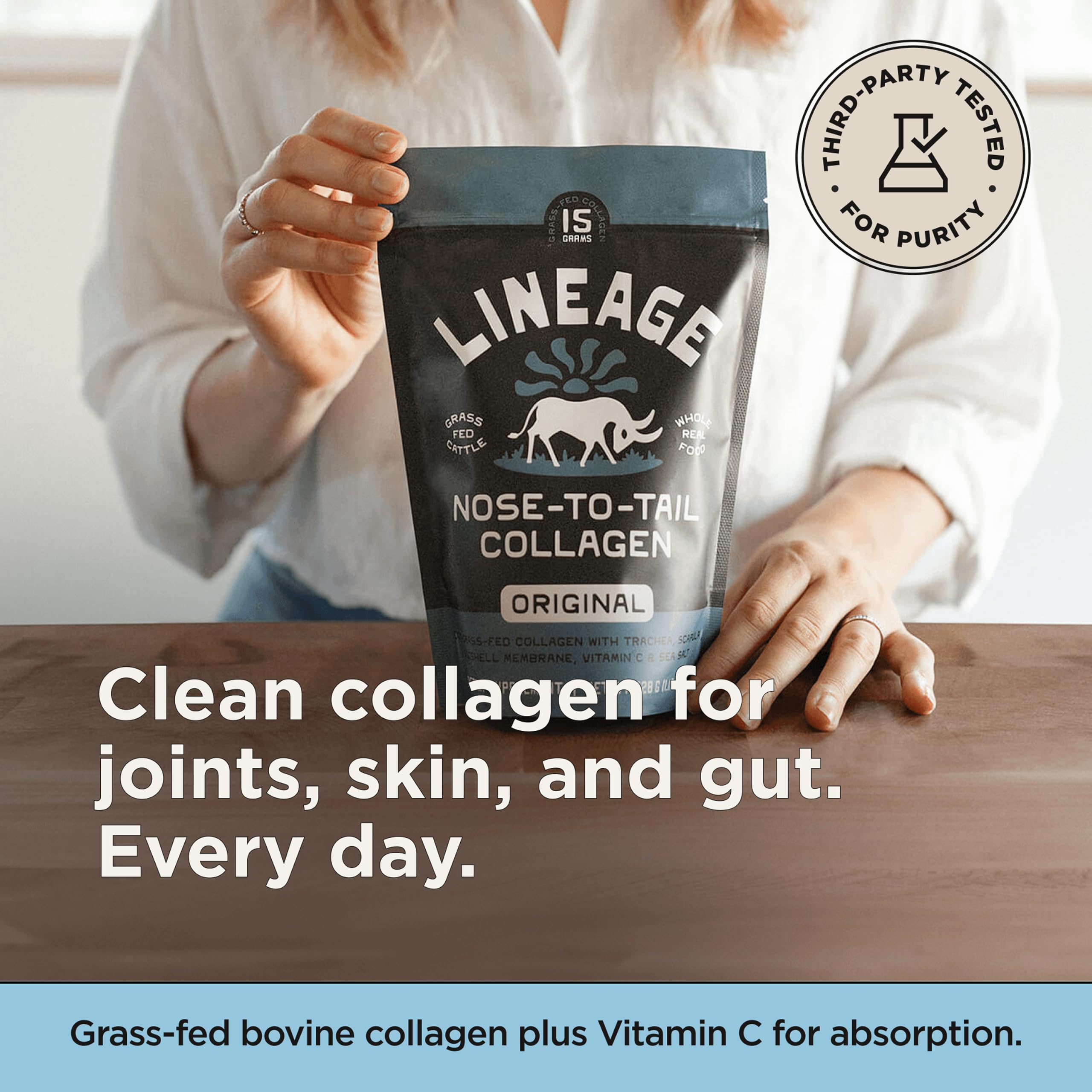 Lineage Provisions Grass Fed Collagen Powder, 30 Servings — Amazon image 7