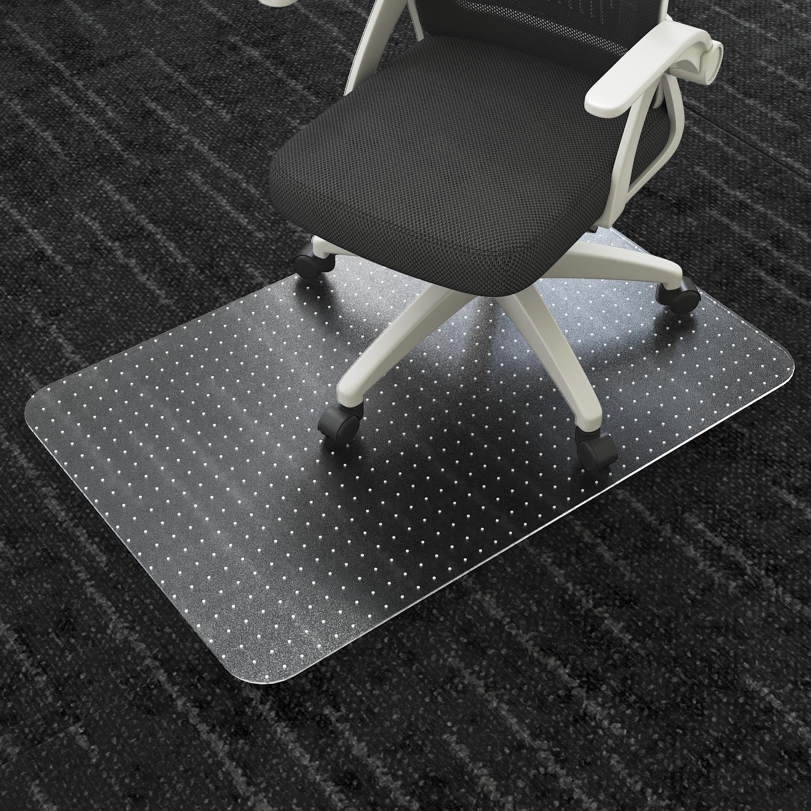 SHAREWIN Office Chair Mat for Carpet Floors, 48" x 30" Clear Desk Chair Mats for Low Pile Carpeted Protector, Sturdy PVC Computer Chair Mats Anti-Slip and Easy to Clean for Home & Office