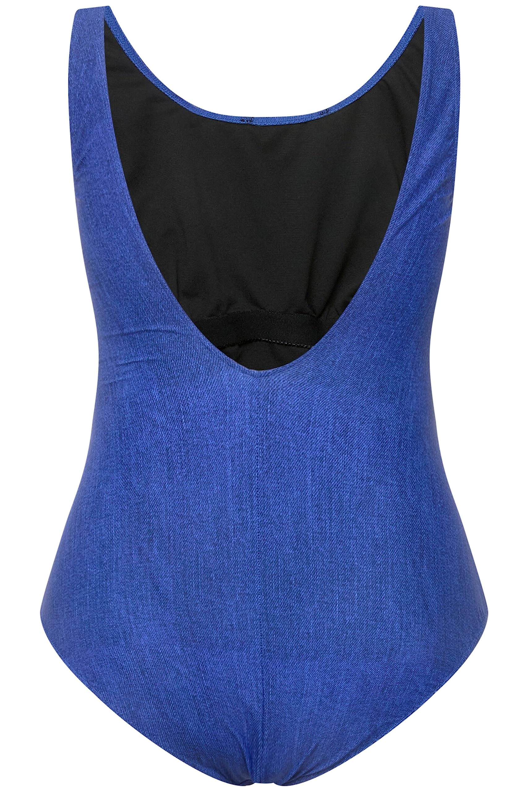 Ulla Popken Badeanzug, Jeansoptik, Raffung, Softfutter Maillot de Bain Une pièce Femme