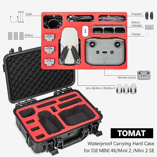 Miniatura 4 de Tomat Mini 4K caso impermeable duro transporte caso para DJI MINI 4K / Mini 2 Fly More Combo Accesorios