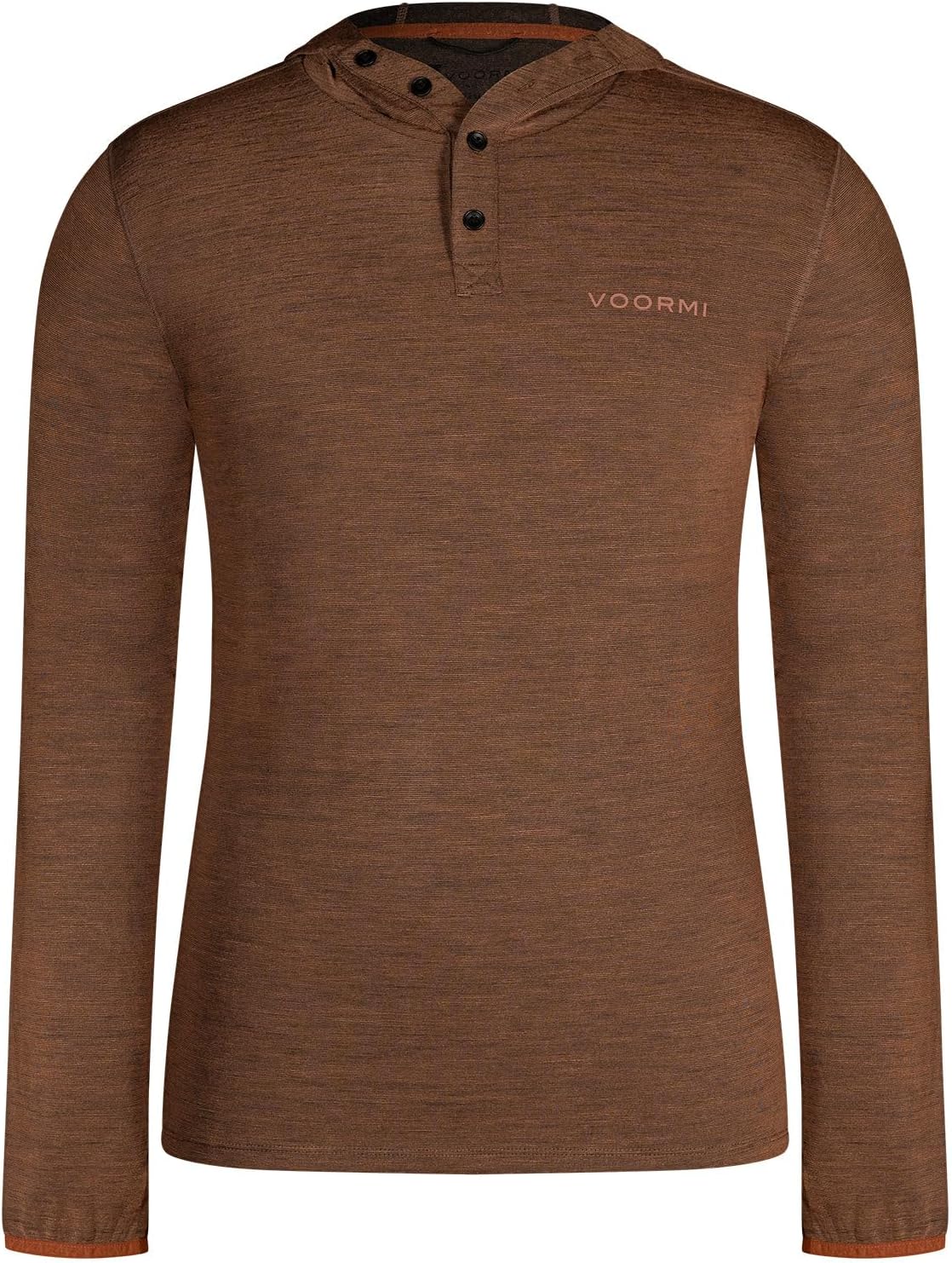 VOORMI Men's River Run Hoodie | DUAL SURFACE™ UL Wool | Lightweight, Sun & Wind Protection | Thumb Loops, Button Hood