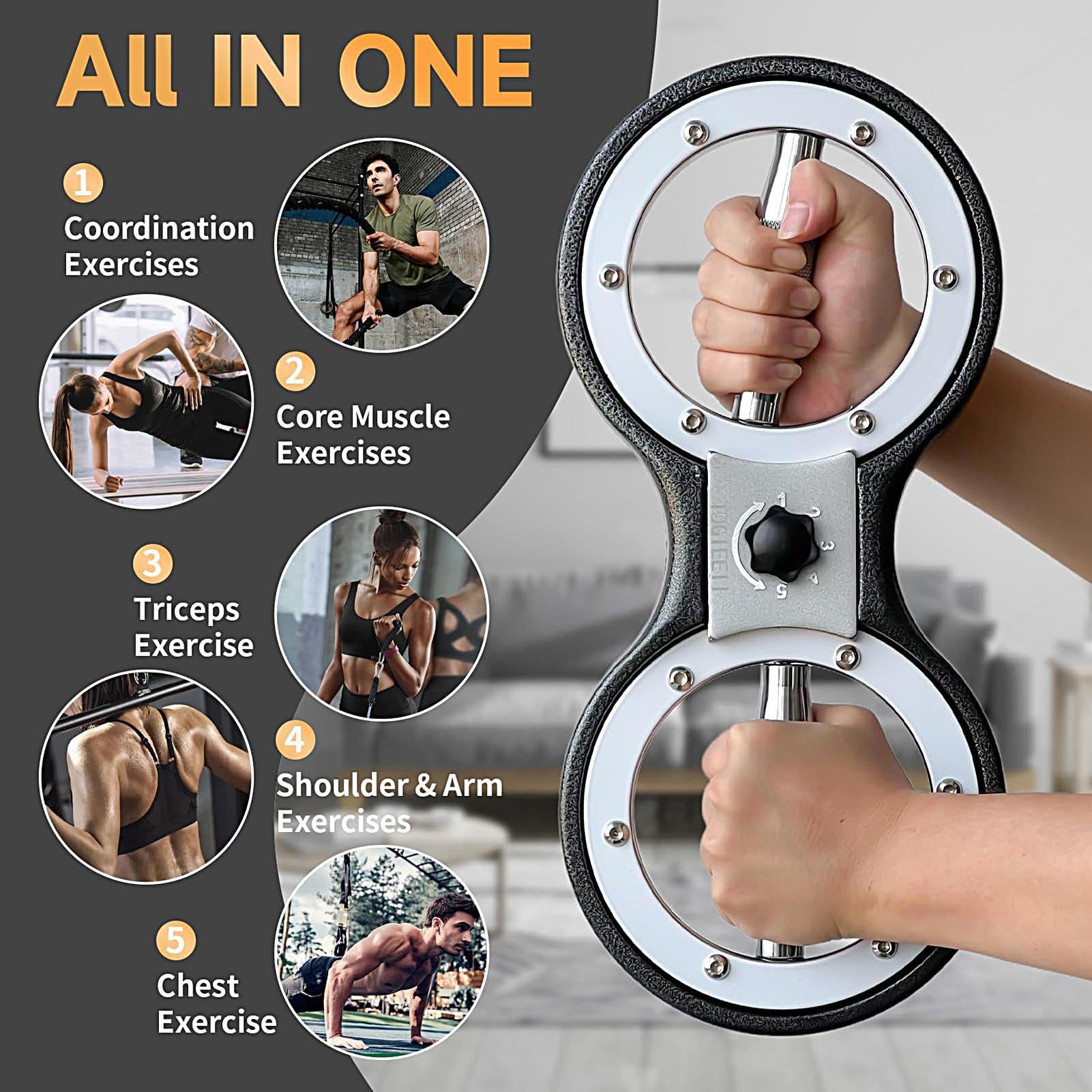 Burn Machine - Macchina Bruciatura Rotatore | Allenatore Braccio 12 Libbre | Allenatore Di Di Avambraccio | Attrezzature Di Allenamento Aderente Regolabile, Accessori Per Palestra In Ho