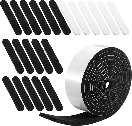 Outus 23 Pieces Hat Size Tape Reducer Mixed Size Hat Sizer Insert Foam Reducing Tape Roll Self Adhesive(White+Black)