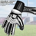Jazzy Sports Professional Soccer Goalie Gloves for Youth Adult,Goalkeeper Gloves with Removable Finger Protect,Breathable,Strong Grip,6MM Latex Palm,Double Wrist Support (Gray, 9) gallery image