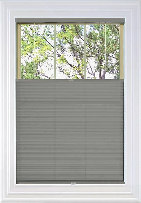 BlindsAvenue Cordless Top Down Bottom Up Cellular Honeycomb Shade, 9/16" Single Cell, Light Filtering, Antique Pewter, Size: 62" W x 48" H