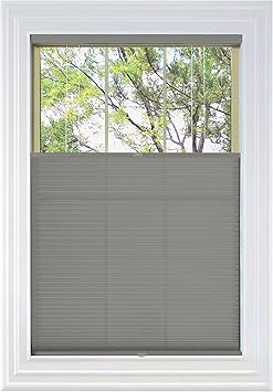 BlindsAvenue Cordless Top Down Bottom Up Cellular Honeycomb Shade, 9/16" Single Cell, Light Filtering, Antique Pewter, Size: 62" W x 48" H