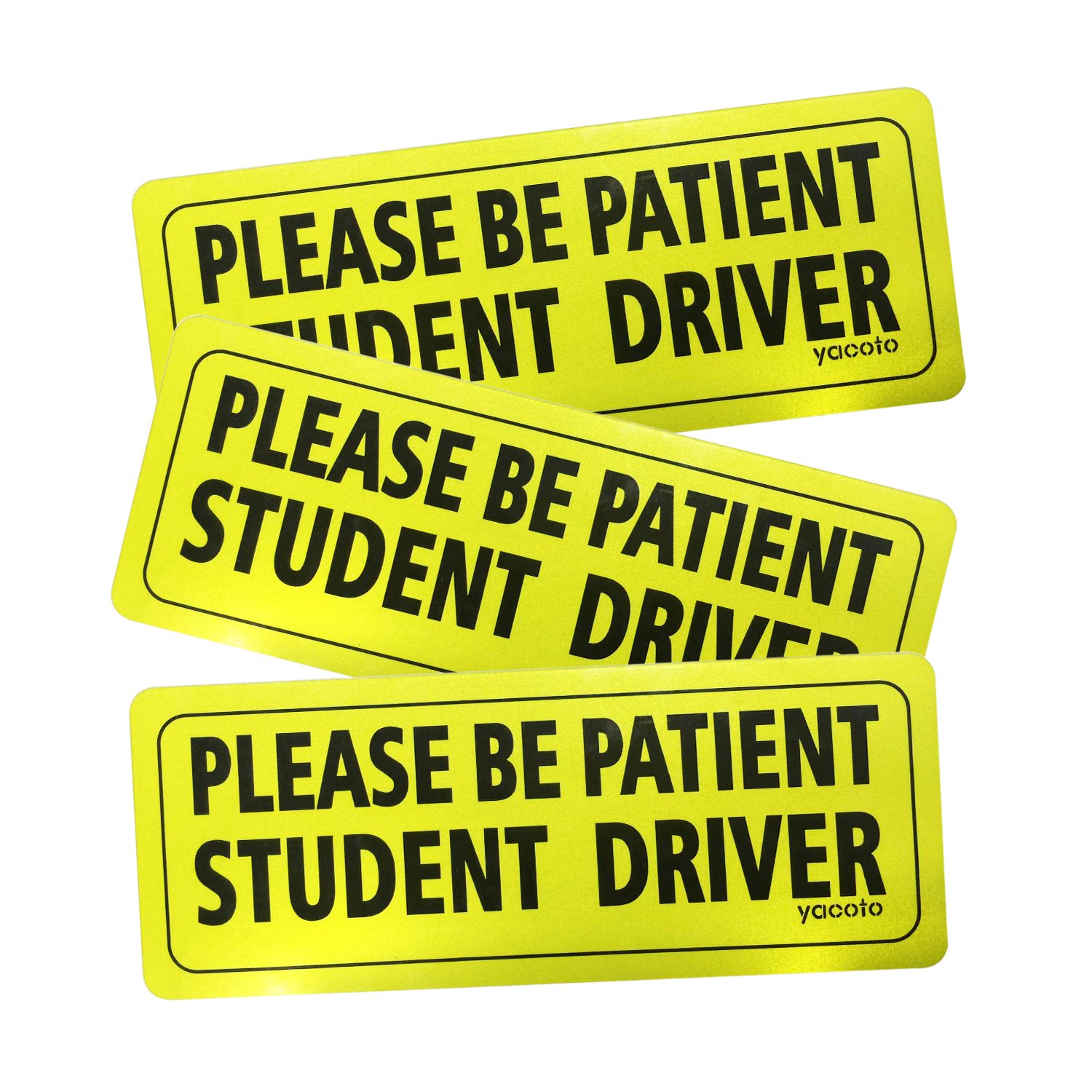 3 Pcs Student Driver Magnet Safety Sign Vehicle Bumper Magnet - Car Reflective Vehicle Sign Sticker Bumper for New Driver