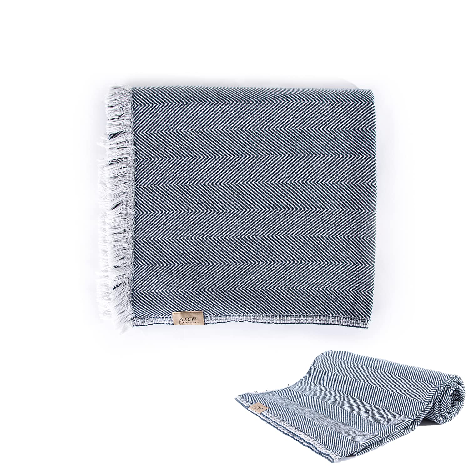 Loop LinenCotton Throw Blanket, Hand Woven Housewarming Gift, Home Decor Blanket for Bedroom, Couch or Sofa. Large Blanket, Decorative.55x79