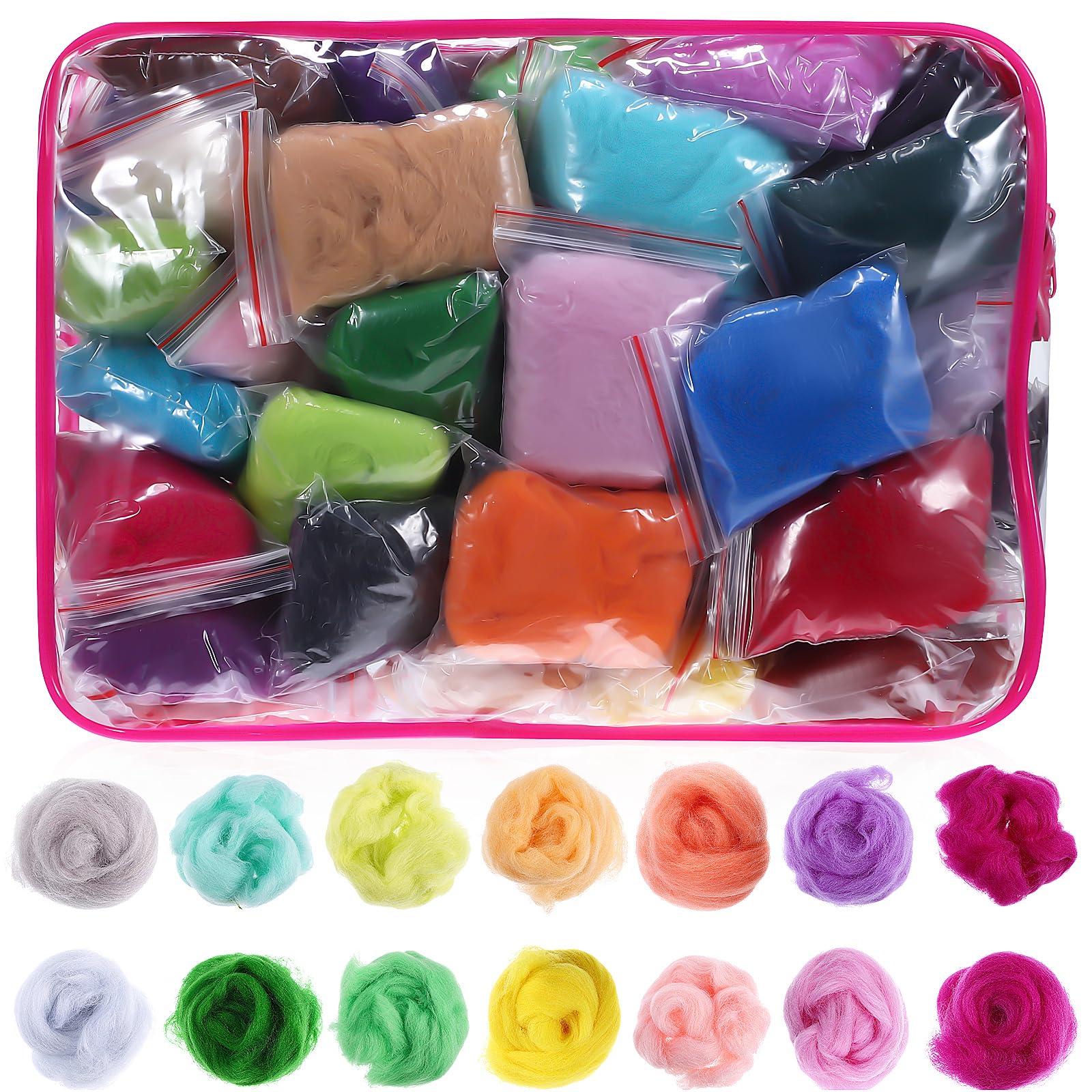 Veemoon Kit de Lana para Fieltro Aguja Colores Suaves de Lana para Manualidades DIY para Proyectos de Fieltro y Creativo