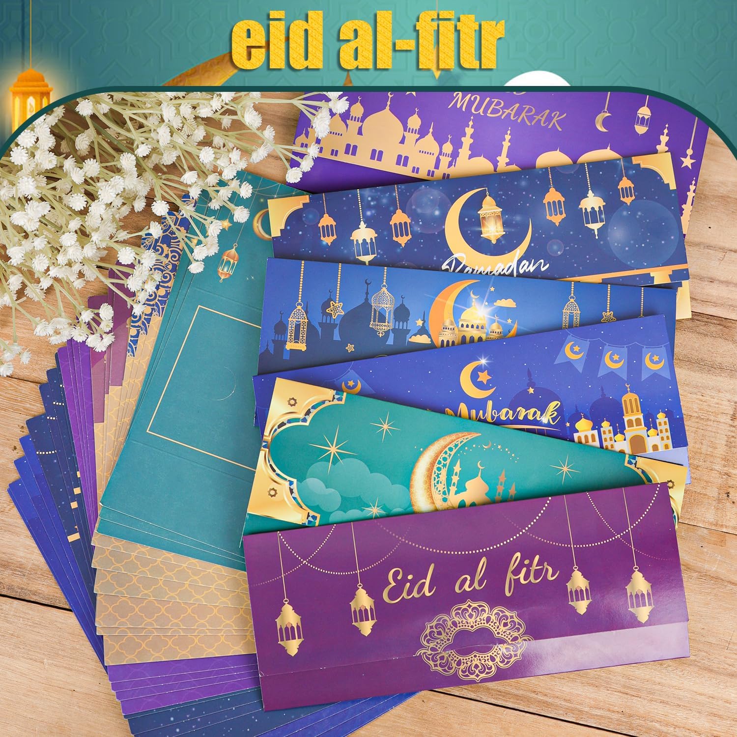 30pcs Eid Mubarak Envelopes for Money, Eid Mubarak Gift Cards 4 Designs Ramadan Money Holder Cash Envelopes for Kids Ramadan Holiday Muslim Party Celebrations Decorations image 4 of 7 B0CTGV5M4Y