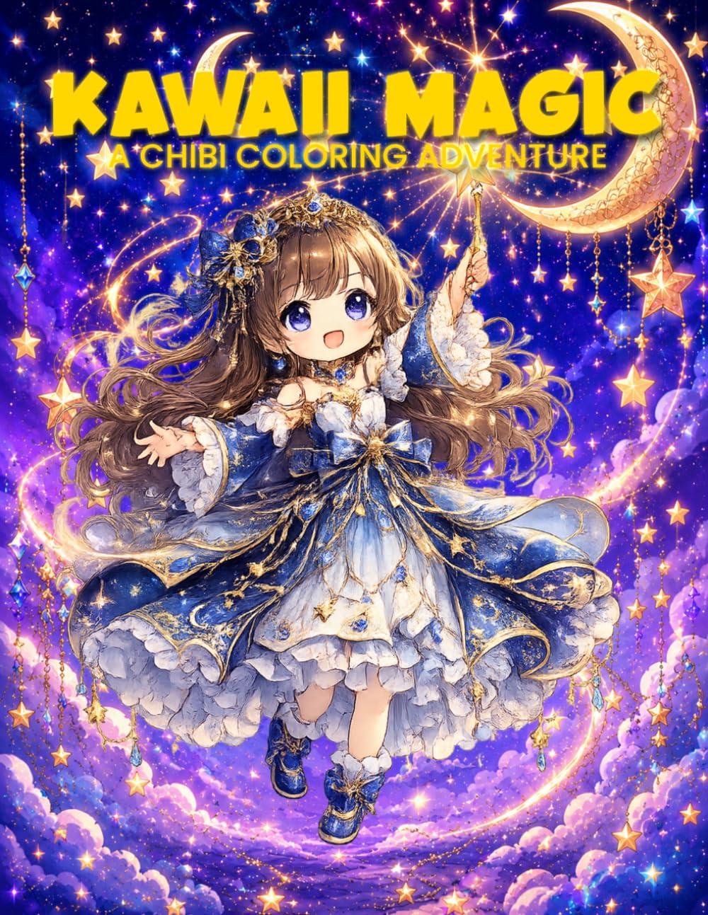 Kawaii Magic: A Chibi Coloring Adventure: Adorable Manga-Style Characters, Animals & Fantasy Scenes for Kids Ages 8-12