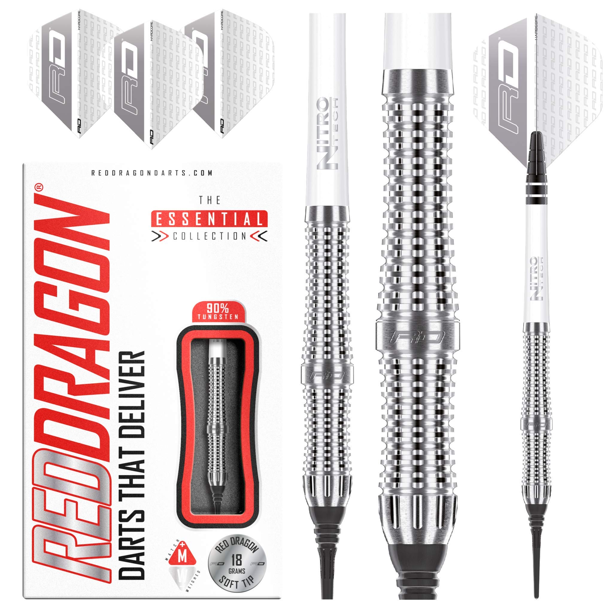 RED DRAGONAmari Tungsten Professional Darts Set with Flights and Nitrotech Shafts (Stems)