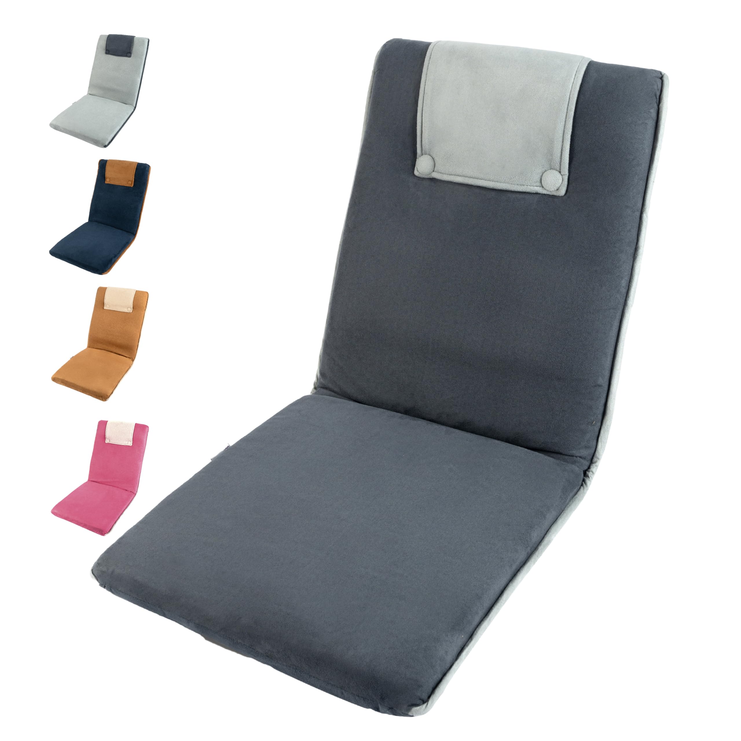 Bodenstuhl mit Rückenlehne – klappbarer Meditationsstuhl, Schwarz Easy II