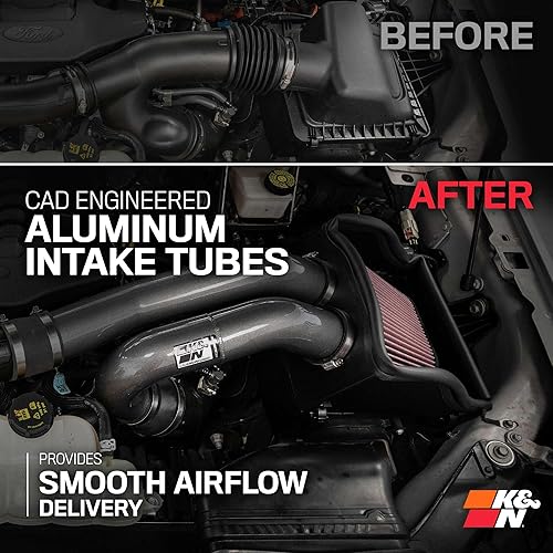 Miniatura 6 de K&amp;N Kit de entrada de aire frío aumenta la aceleración y la potencia de remolque, garantizado para aumentar la potencia de hasta 21 HP compatible