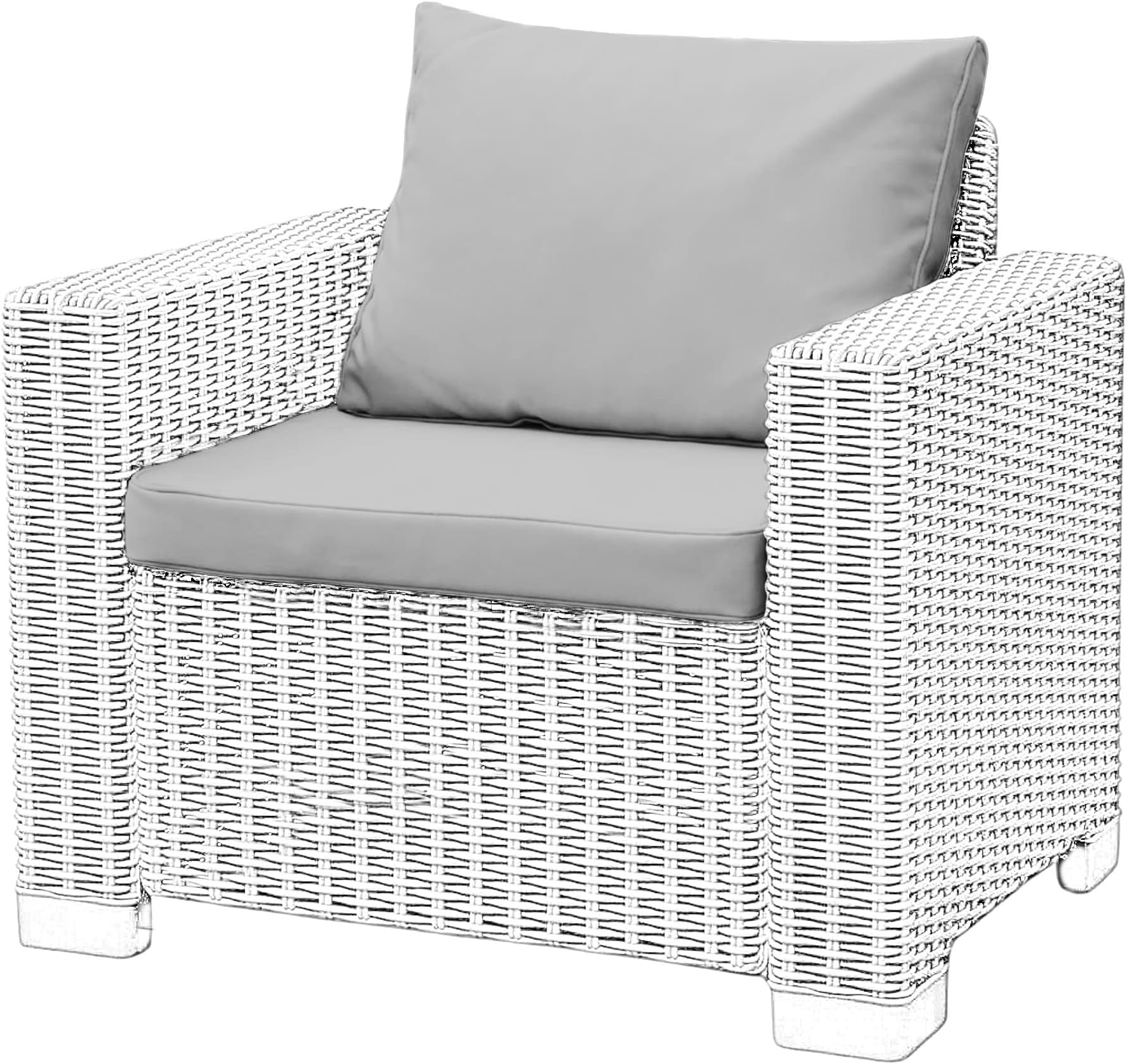 Outsunny Outdoor Seat Cushion with Backrest, Water Repellent Seat Pad