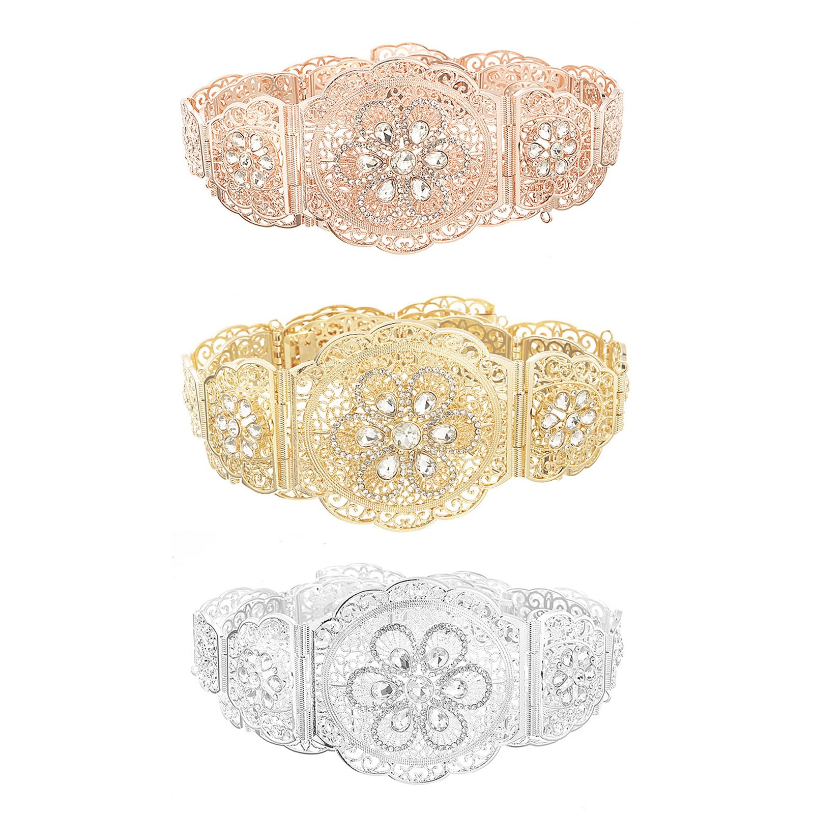 Elegante Strass Cintura abbellita Abito da Sera di Lusso Cintura Per Feste E Quotidiano Vita Versatile Indossare