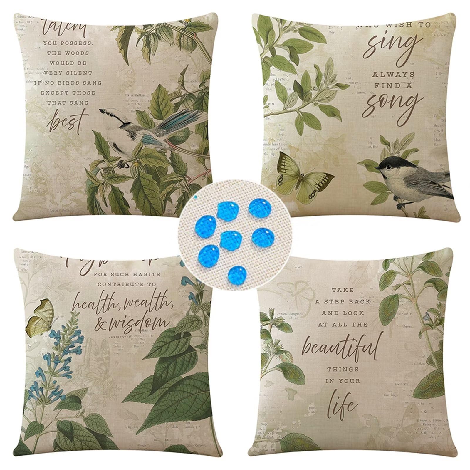 Outdoor Kissenbezüge Vintage Blumenmuster - Wasserdicht, 50x50 Cm, 2 Stück Für Garten & Terrasse