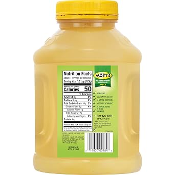 Mott's No Sugar Added Applesauce, 46 Oz Jar (Pack Of 8), Good Source Of Vitamin C, No Artificial Flavors