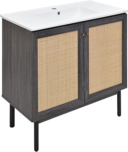 Vista 486 de Swiss Madison Classe - Lavabo de baño de roble de 24 pulgadas incluido