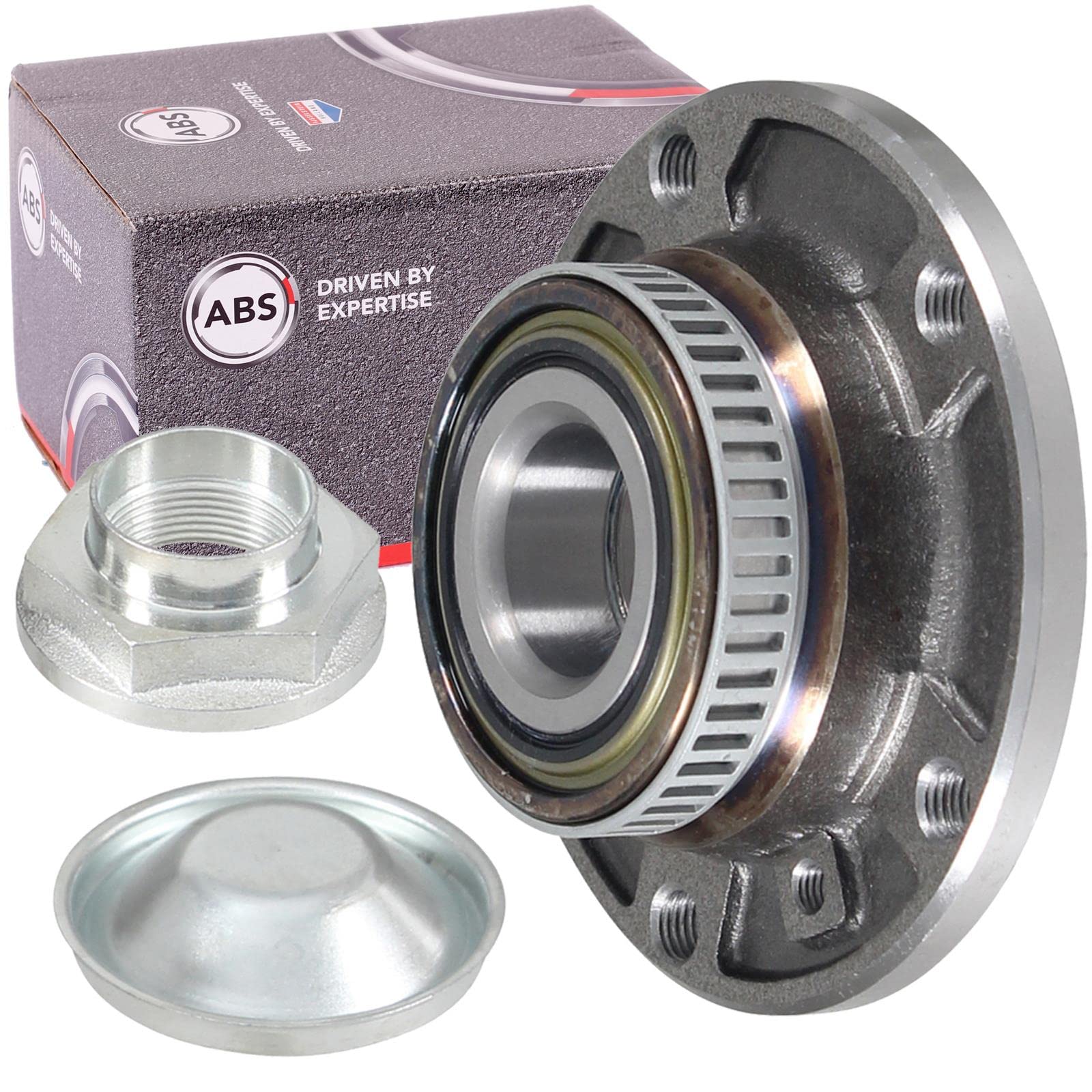 A.B.S. Juego de cojinete de rueda 200197 con cojinete rueda incorporado con anillo sensor ABS Compatible con BMW 3 Sedán E46 3 Touring E46 3 Coupé E46 3 Sedán E36 3 Cabrio E46