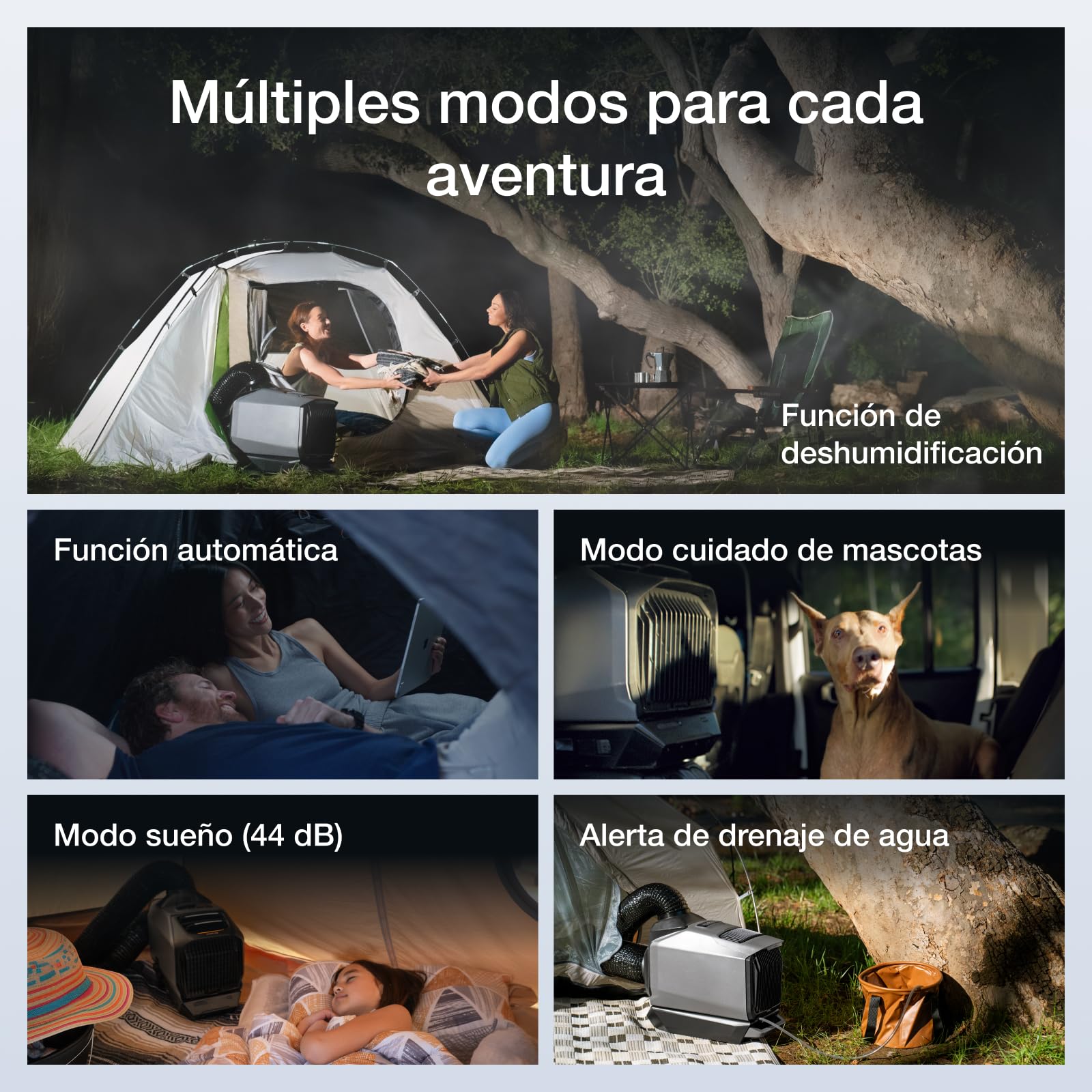 EcoFlow WAVE 3 Climatizador portátil con batería extra de 1024 Wh, refrigeración 1800 W, calefacción 2000 W, autonomía de 8 h, control por app, para camping, autocaravanas, todoterrenos