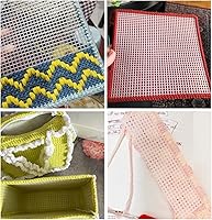 Vista 8 de Allazone 10 PCS Hojas de Lona de Malla Transparente para Hacer Bordados, Pantalla de Malla de Plástico Aida de Punto de Cruz para Manualidades