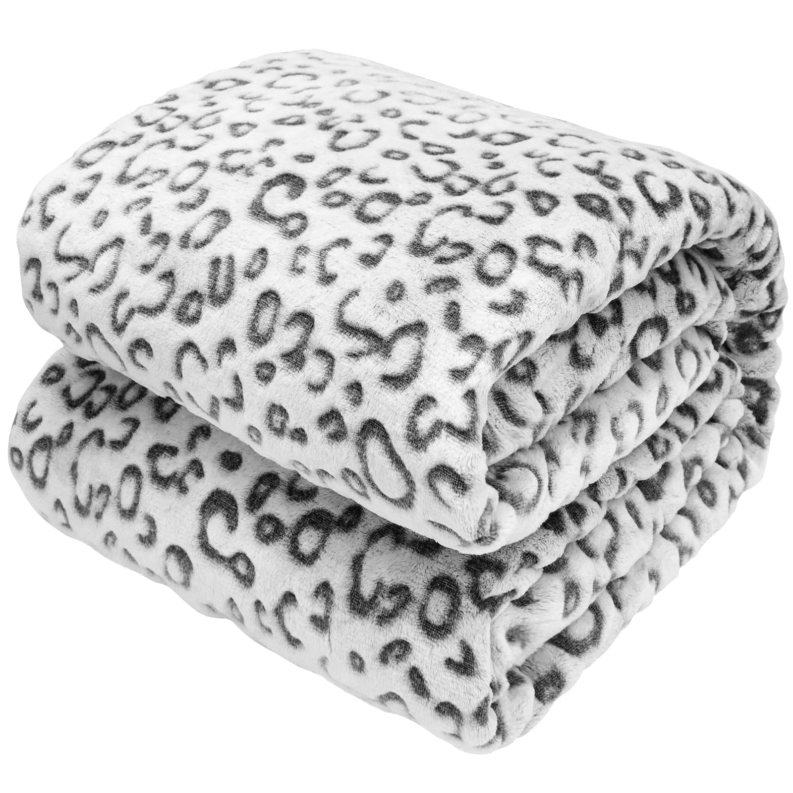 SEEGU Flannel Blanket Throw Soft Fleece Blankets Warm Throw Blankets for Couch, Leopard Grey, baby size 40'' x 50'' (100 x 130 cm) (BP-11)