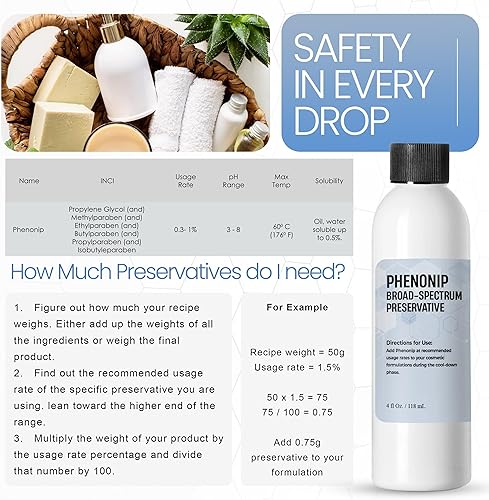 Miniatura 8 de Phenonip (4 onzas  4.0 fl oz), conservante natural Phenonip para loción, crema, loción conservadora orgánica Phenonip y exfoliante por Talsen