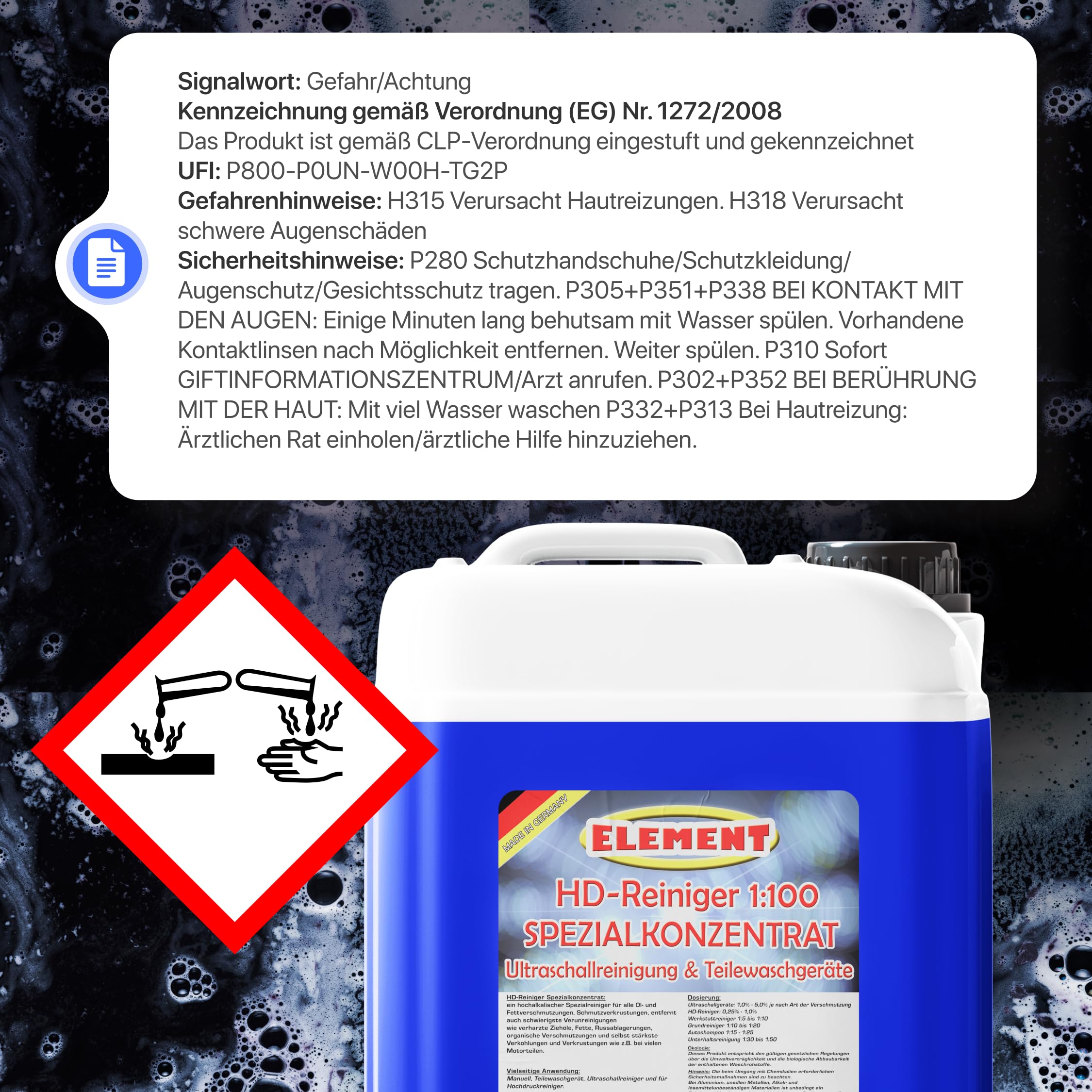 Ultraschallreiniger | Konzentrat 1:100 | Teilewaschreiniger | Entfetter | 10 Liter | Konzentrat zur Reinigung von Autoteilen | Vergaser, Zylinderköpfe, Injektoren, Einspritzdüsen und vielem mehr