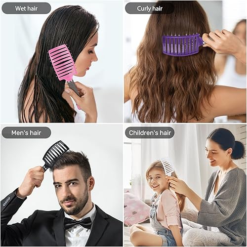 Miniatura 7 de Ravego Juego de cepillos para el cabello, cepillo desenredante para mujeres, hombres y niños, cepillo ventilado para un secado más rápido, cepillo